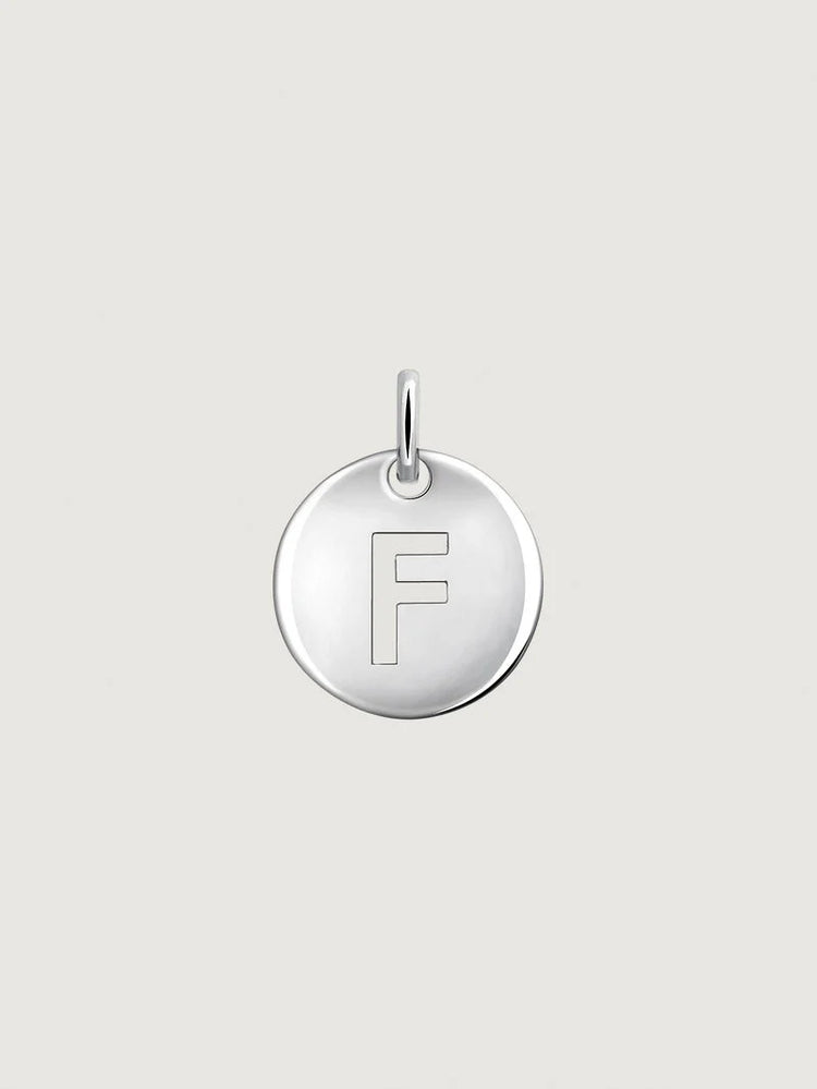 Charm medalla inicial F plata 