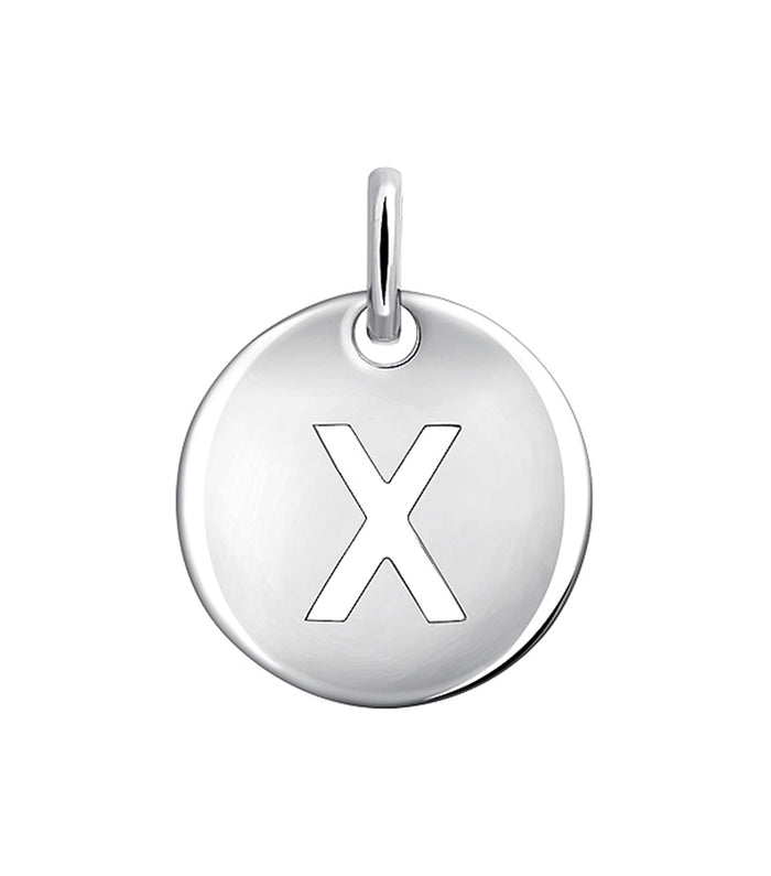 Charm medalla inicial X plata 