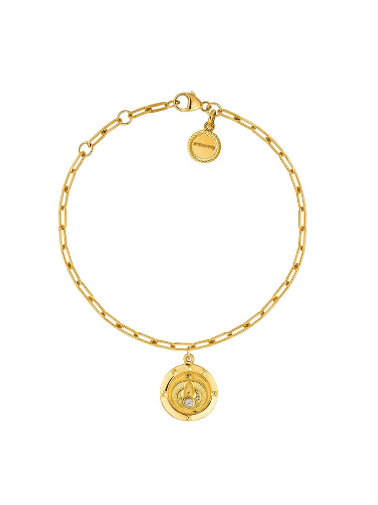 Pulsera moneda plata recubierta oro
