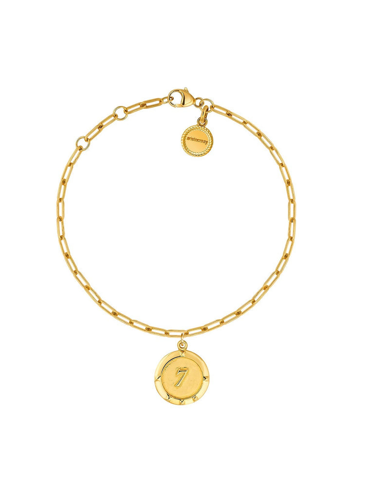 Pulsera moneda plata recubierta oro
