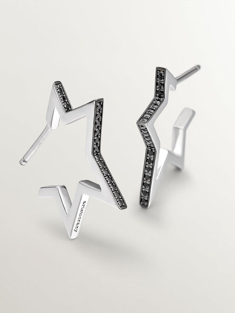 Pendientes estrella pequeña espinela plata