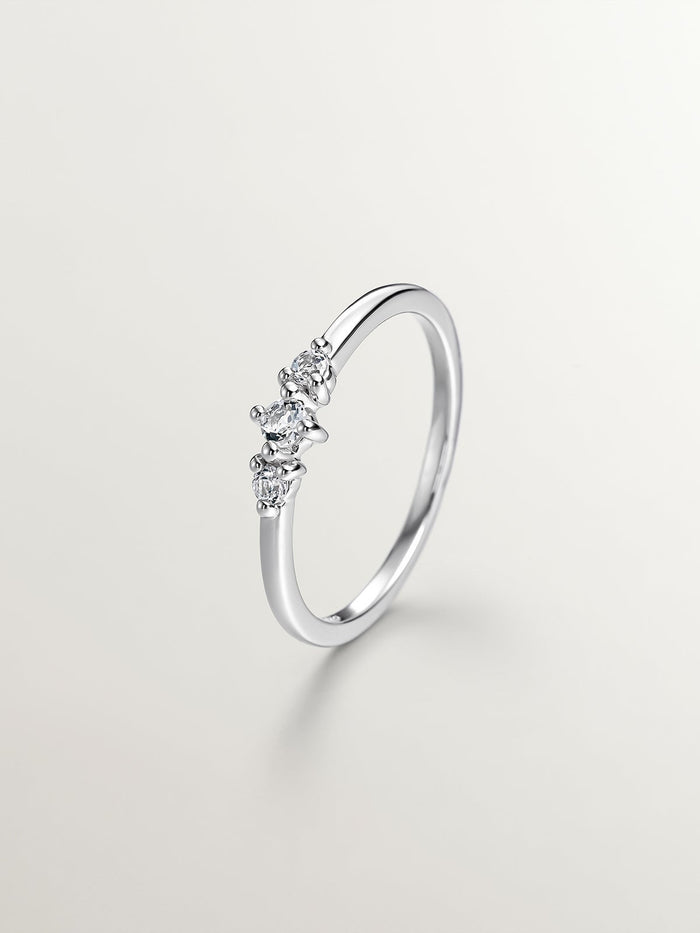 Anillo tres topacios plata