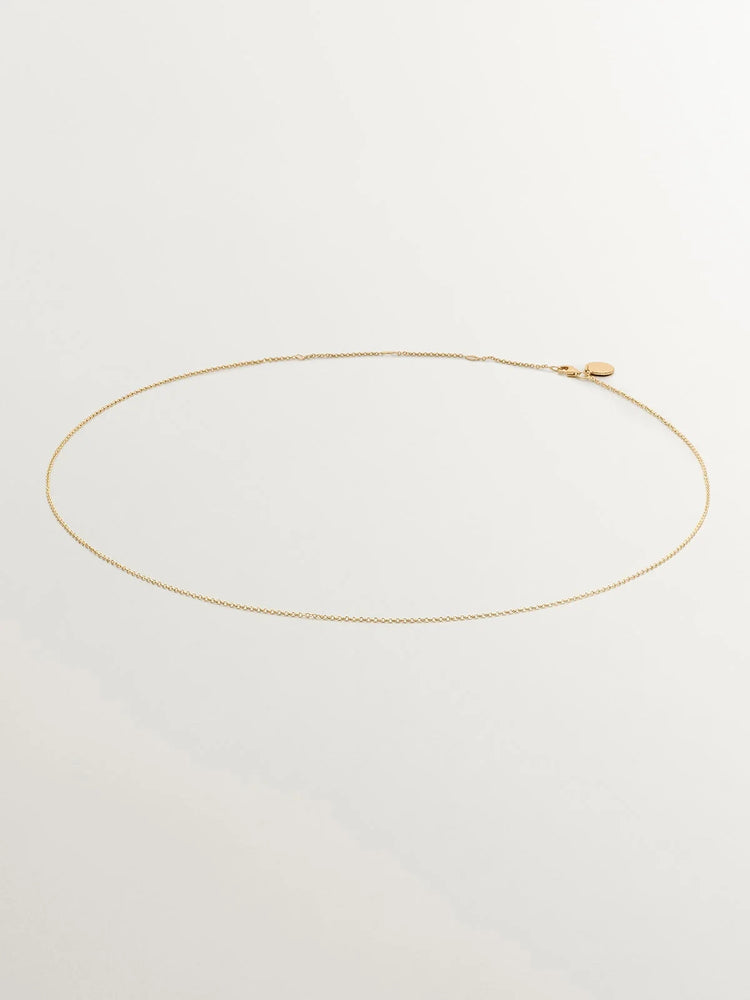 Cadena larga de plata 925 bañada en oro amarillo de 18K