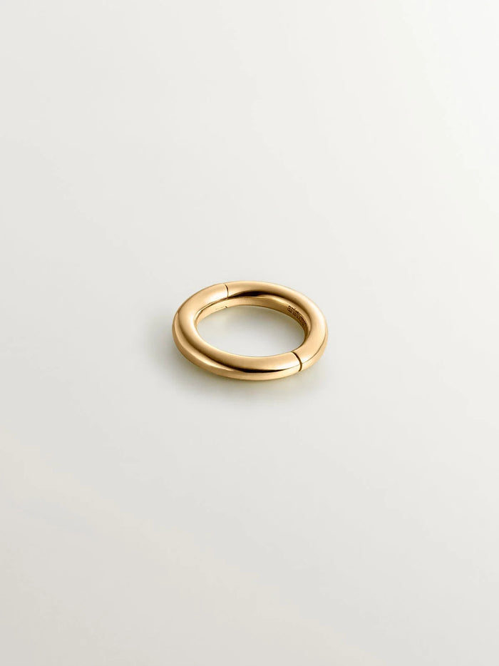 Pendiente de aro individual pequeño de oro amarillo de 9K