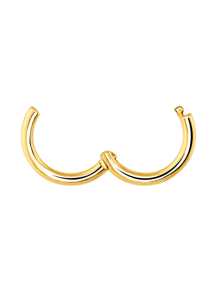 Pendiente de aro individual de oro amarillo de 9K