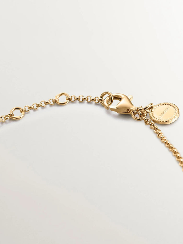 Pulsera de plata 925 bañada en oro amarillo de 18K con camaleón