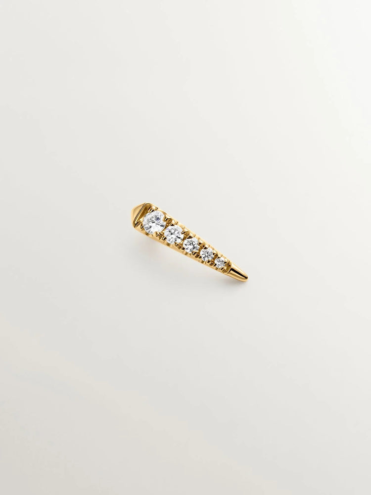 Pendiente individual de oro amarillo de 18K con diamantes