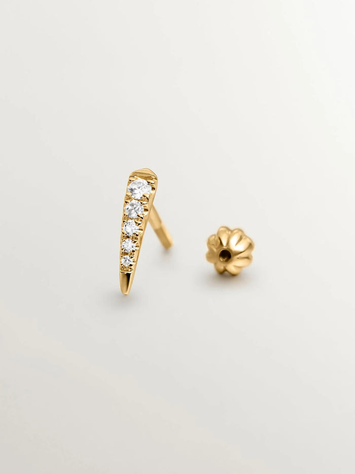 Pendiente individual de oro amarillo de 18K con diamantes