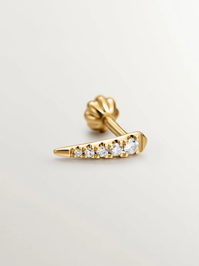 Pendiente individual de oro amarillo de 18K con diamantes
