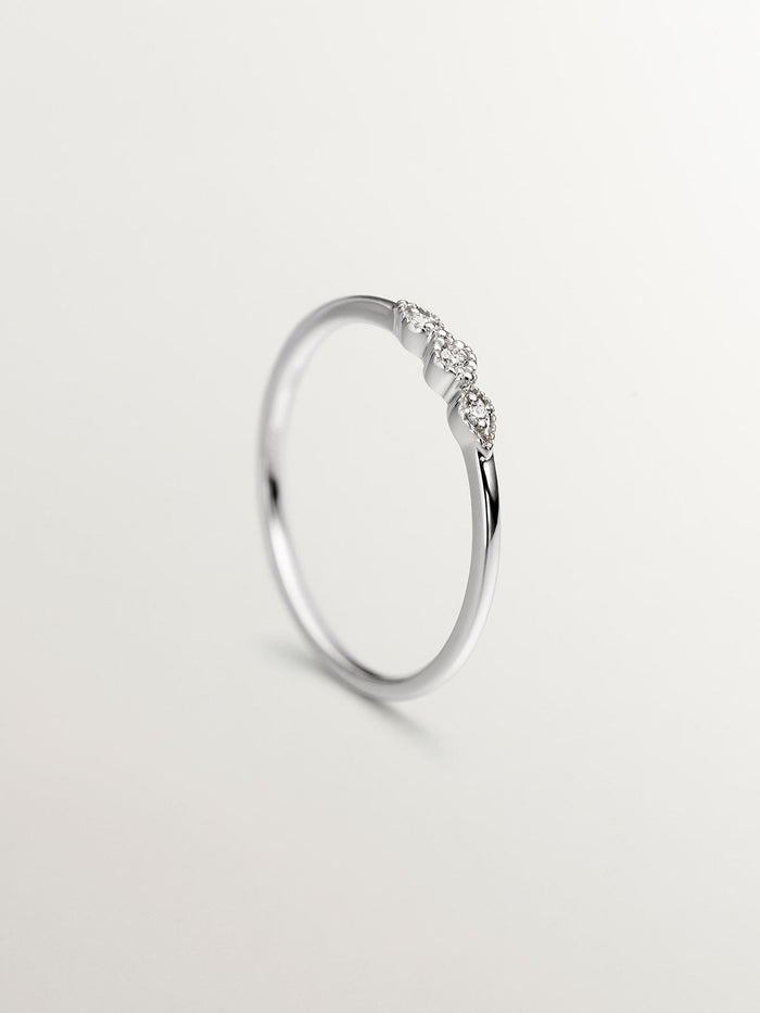 Anillo diamante gotas 0,027 ct  oro blanco 9 kt
