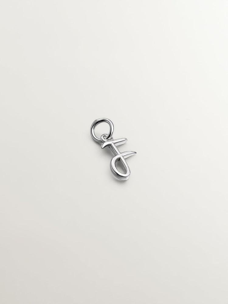 Charm letra F plata  