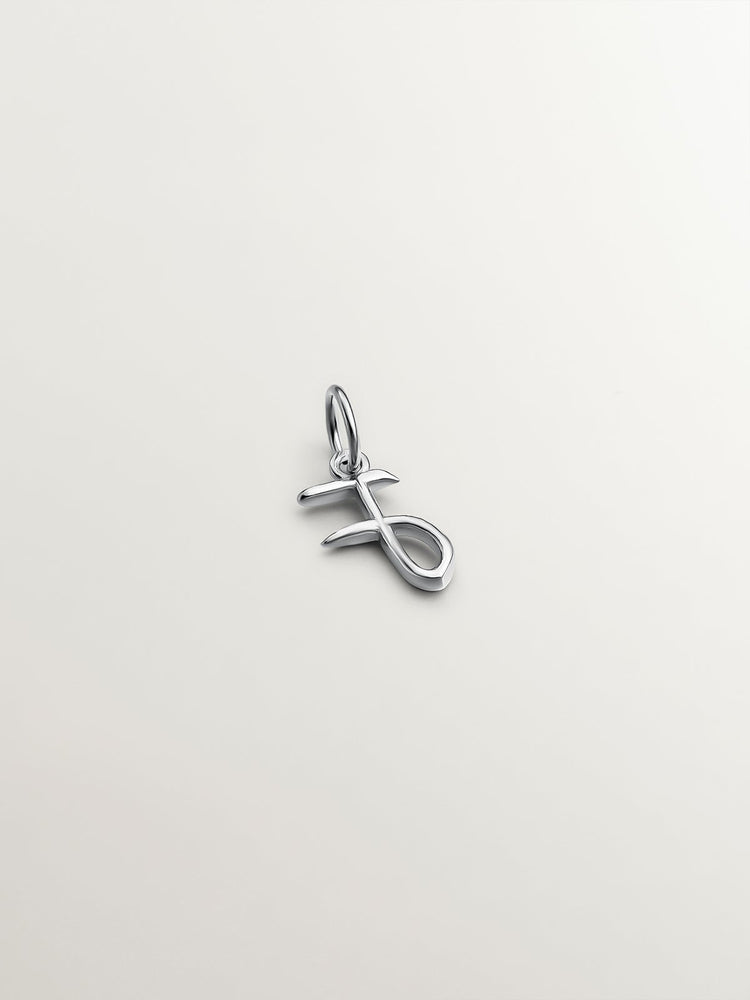 Charm letra F plata  
