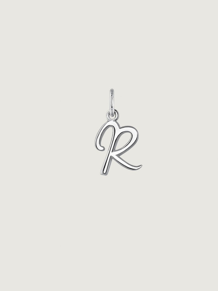 Charm letra R plata  