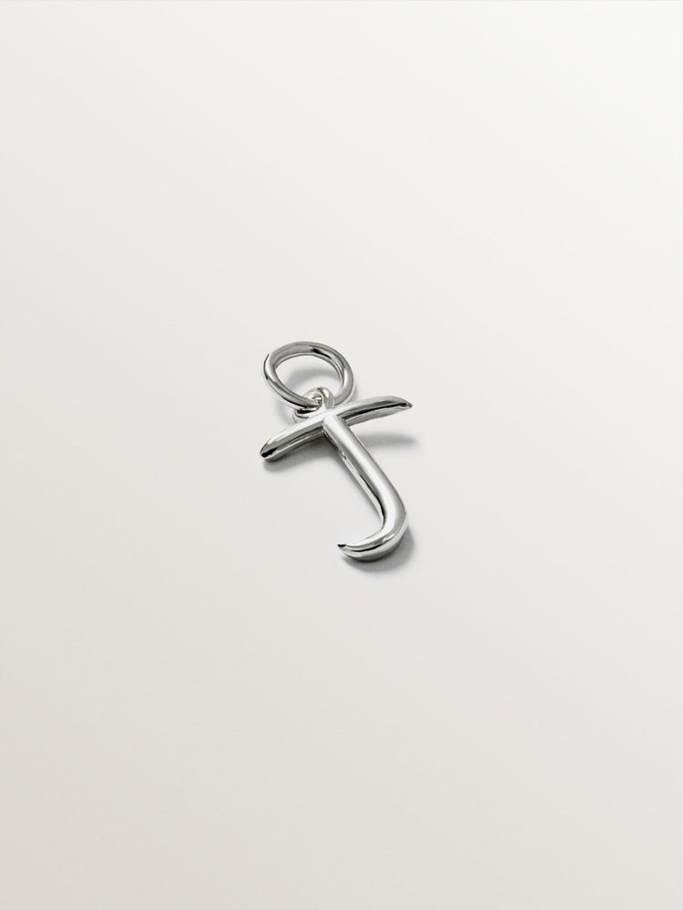 Charm letra T plata  
