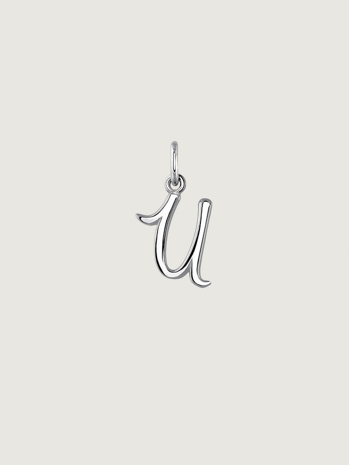 Charm letra U plata  