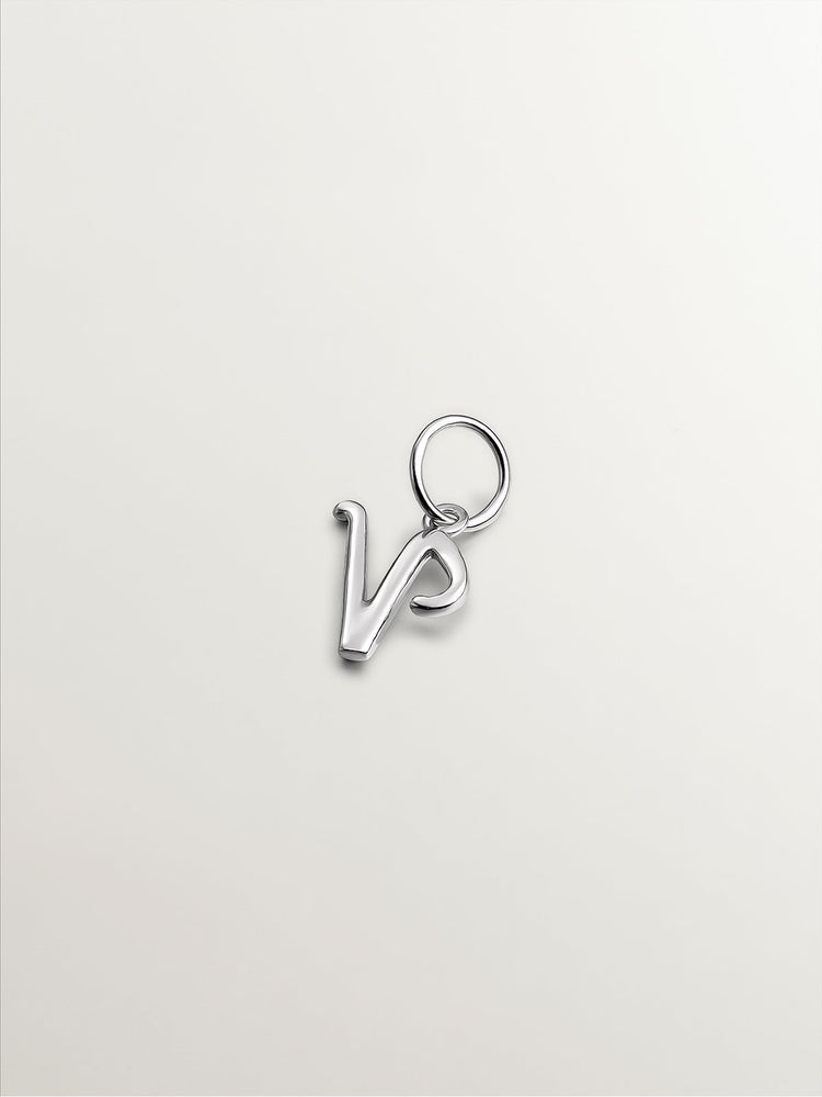 Charm letra V plata  