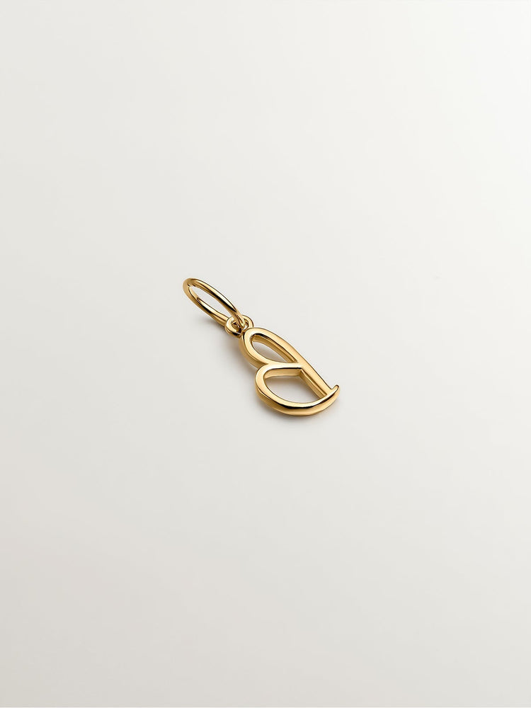 Charm letra B plata recubierta oro  