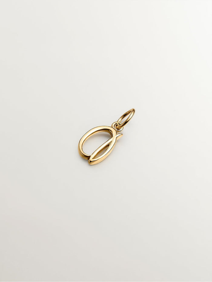 Charm letra D plata recubierta oro  
