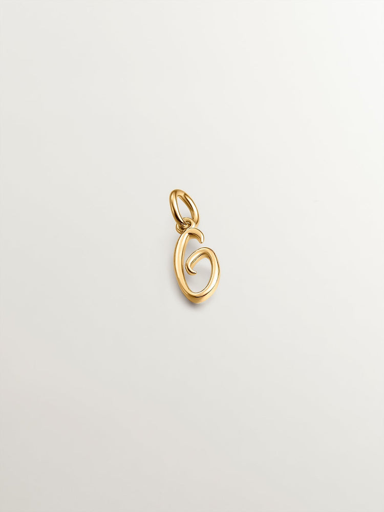 Charm letra G plata recubierta oro  