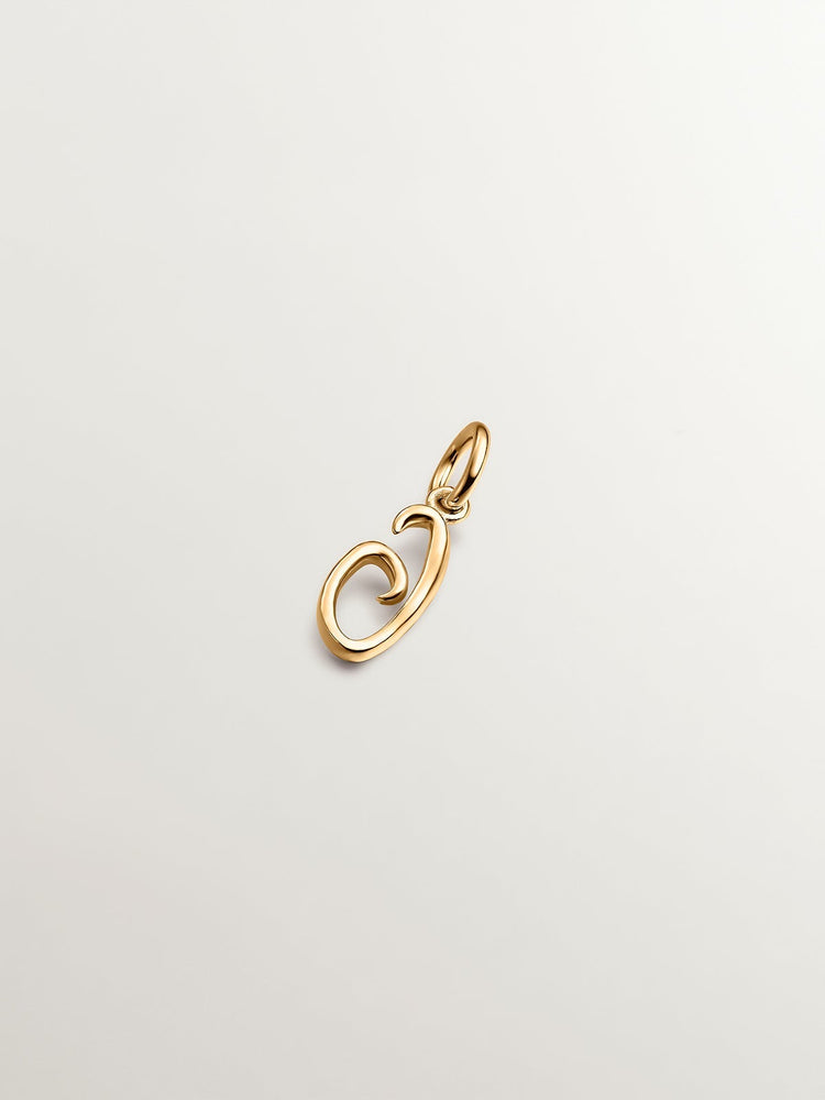 Charm letra G plata recubierta oro  
