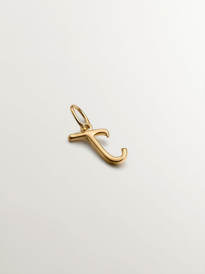 Charm letra J plata recubierta oro  