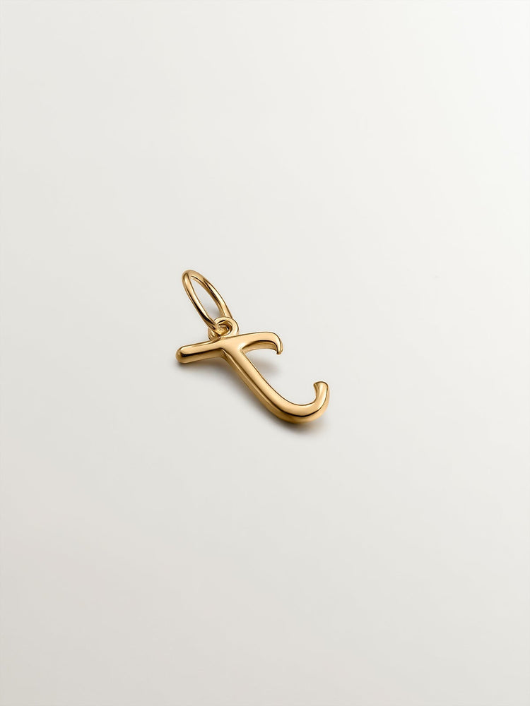 Charm letra J plata recubierta oro  