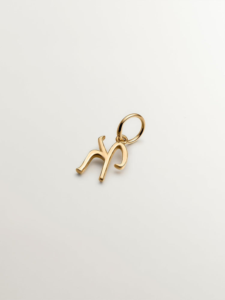 Charm letra K plata recubierta oro  