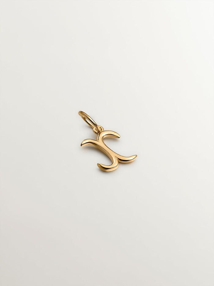Charm letra X plata recubierta oro  