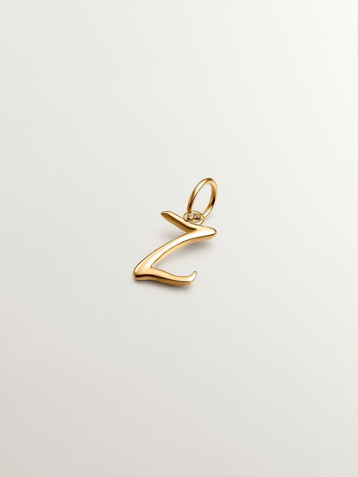 Charm letra Z plata recubierta oro  