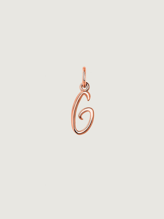 Charm letra G plata recubierta oro rosa  