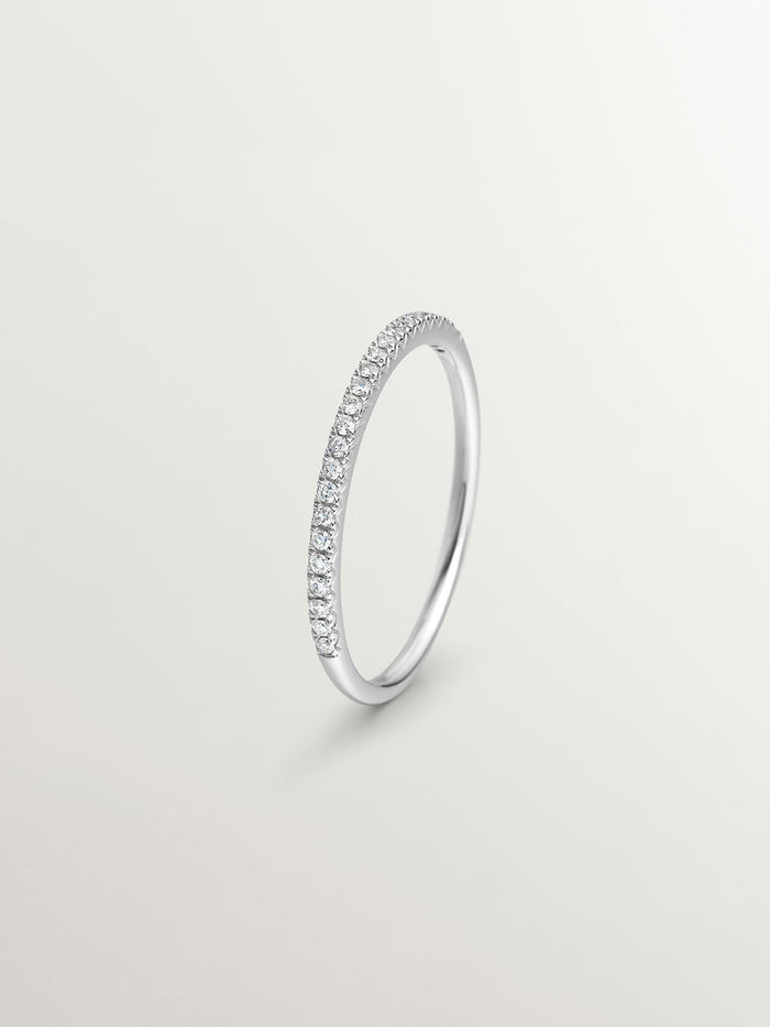 Anillo orla diamantes 0,15 ct oro blanco