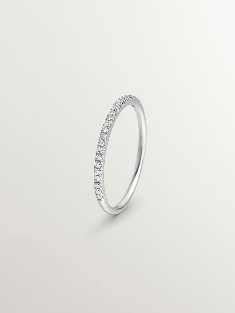 Anillo orla diamantes 0,15 ct oro blanco