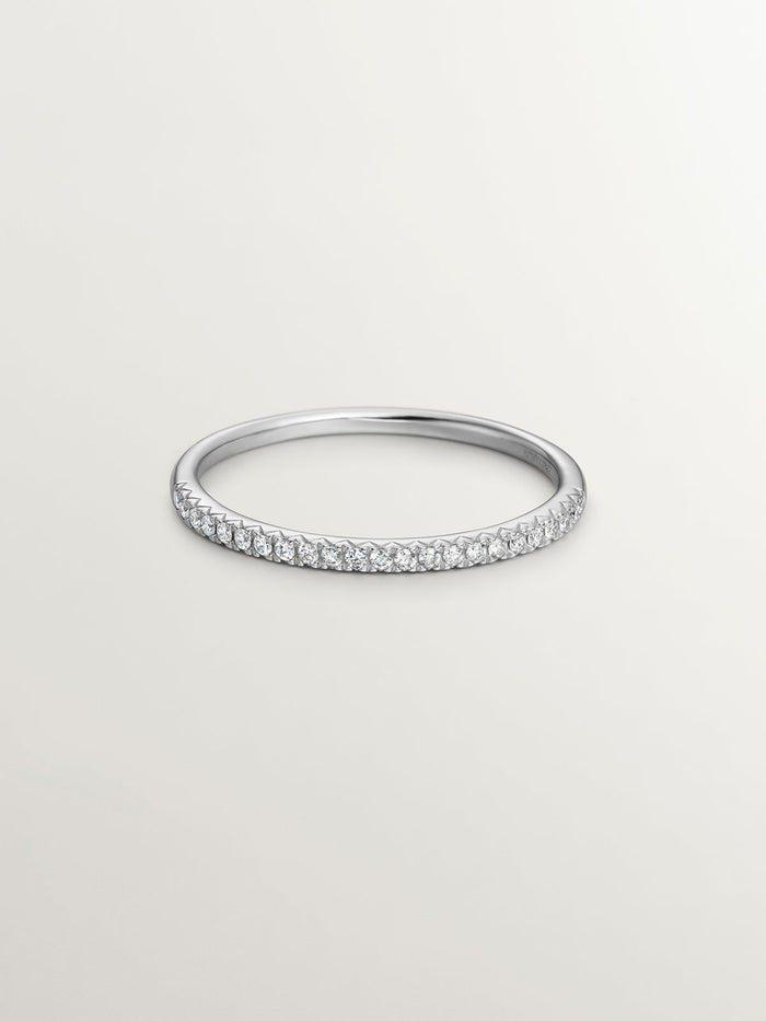 Anillo orla diamantes 0,15 ct oro blanco