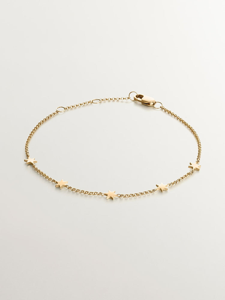 Pulsera estrellas pequeñas oro 9 kt