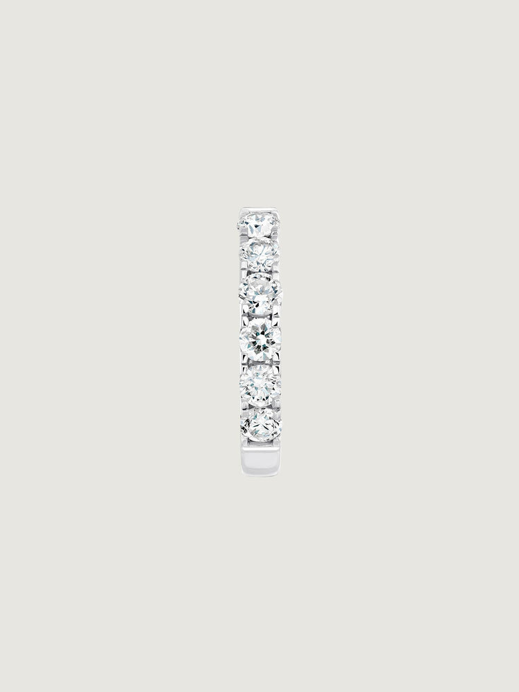 Pendiente aro orla diamantes 0,155 ct  oro blanco