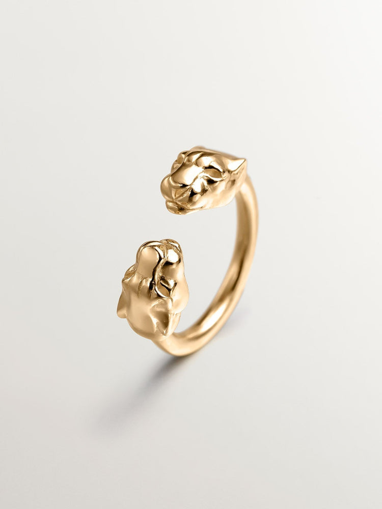 Anillo pantera plata recubierta oro