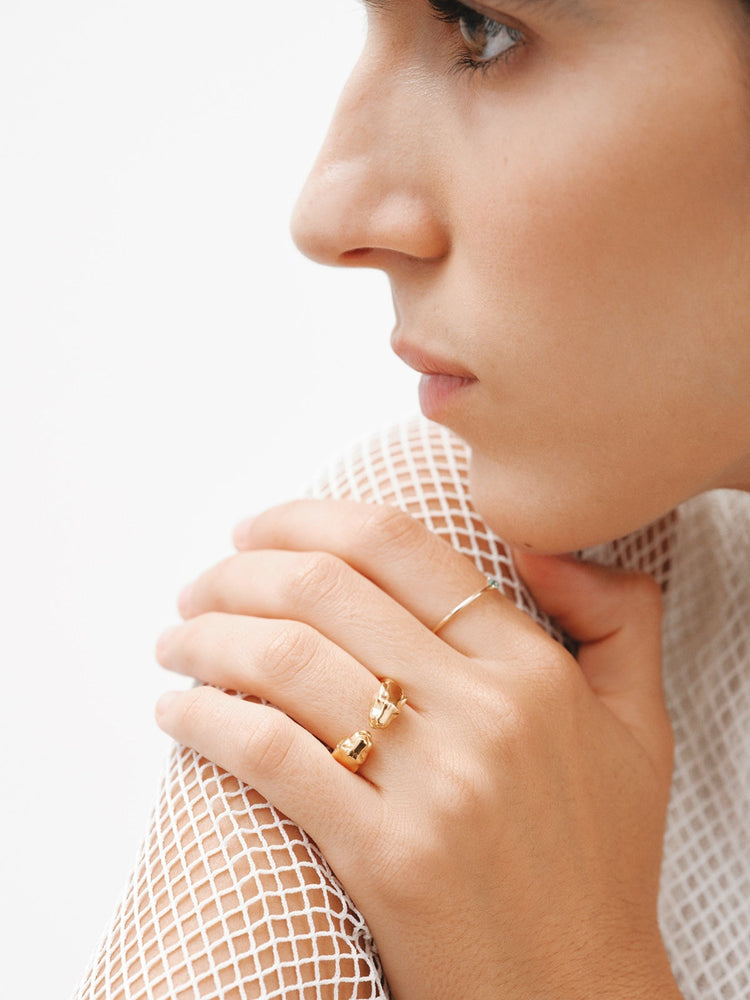 Anillo pantera plata recubierta oro