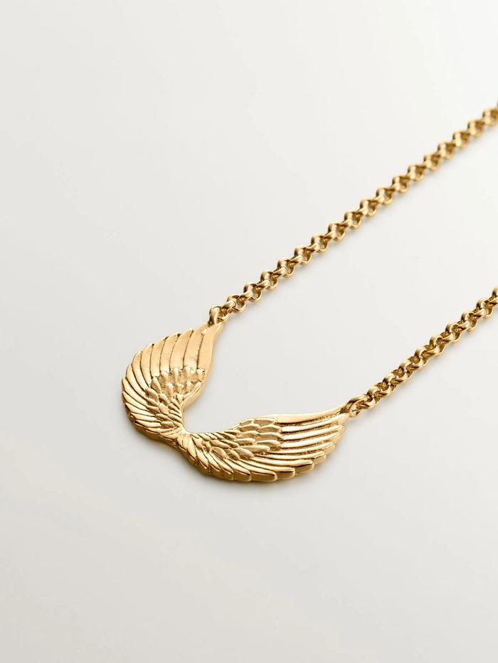Colgante de plata 925 bañada en oro amarillo de 18K con alas