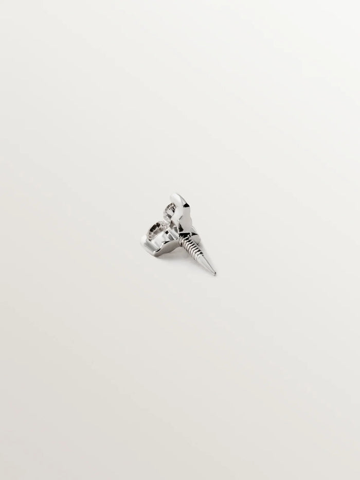 Piercing de oro blanco de 18k con trébol de diamantes