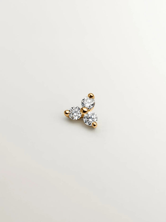 Piercing de oro amarillo de 18K con trébol de diamantes 0,06 cts