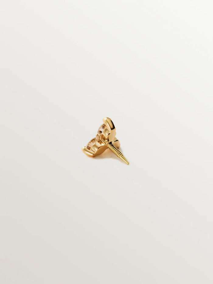Piercing de oro amarillo de 18K con trébol de diamantes 0,06 cts
