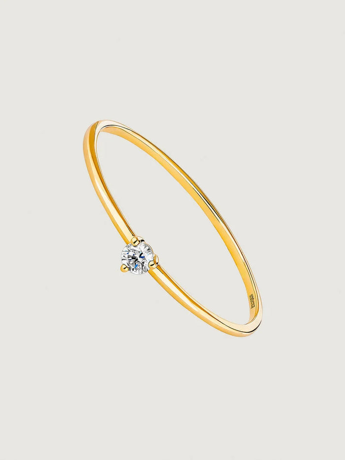 Anillo solitario diamante 0,048 ct oro