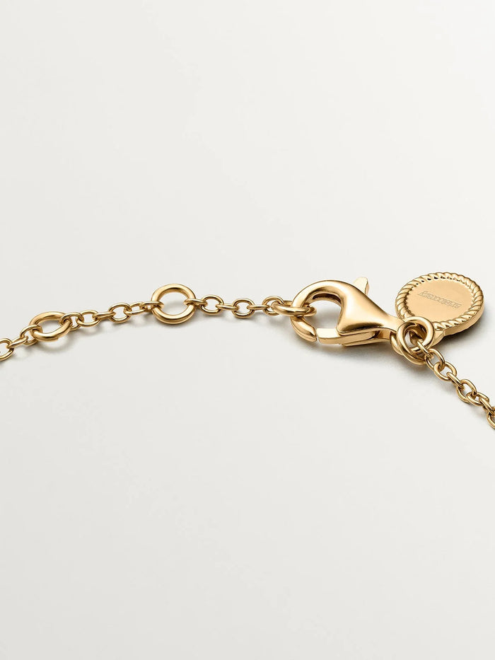 Pulsera de plata 925 bañada en oro amarillo de 18K con perlas de río y nenúfar