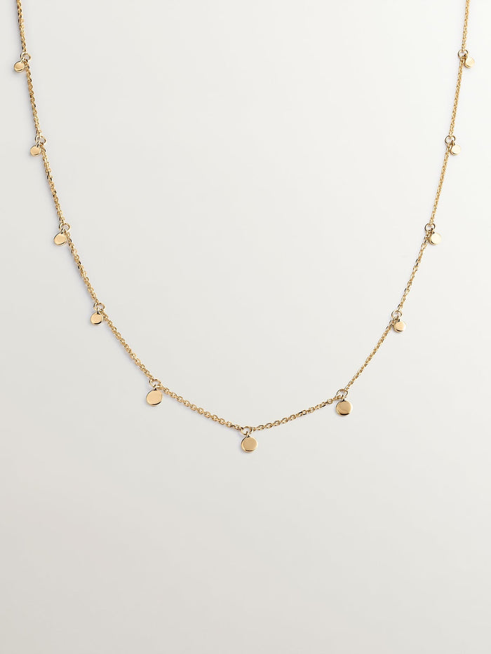 Collar motivos esferas oro 9 kt