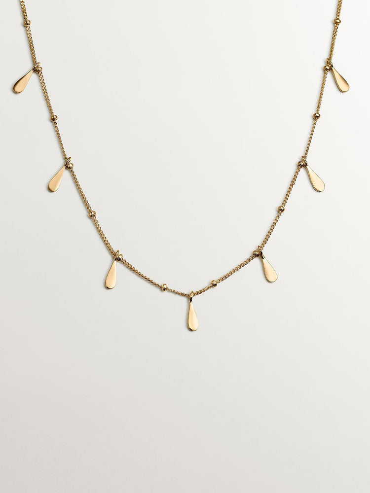 Collar de plata 925 bañada en oro amarillo de 18K con lágrimas