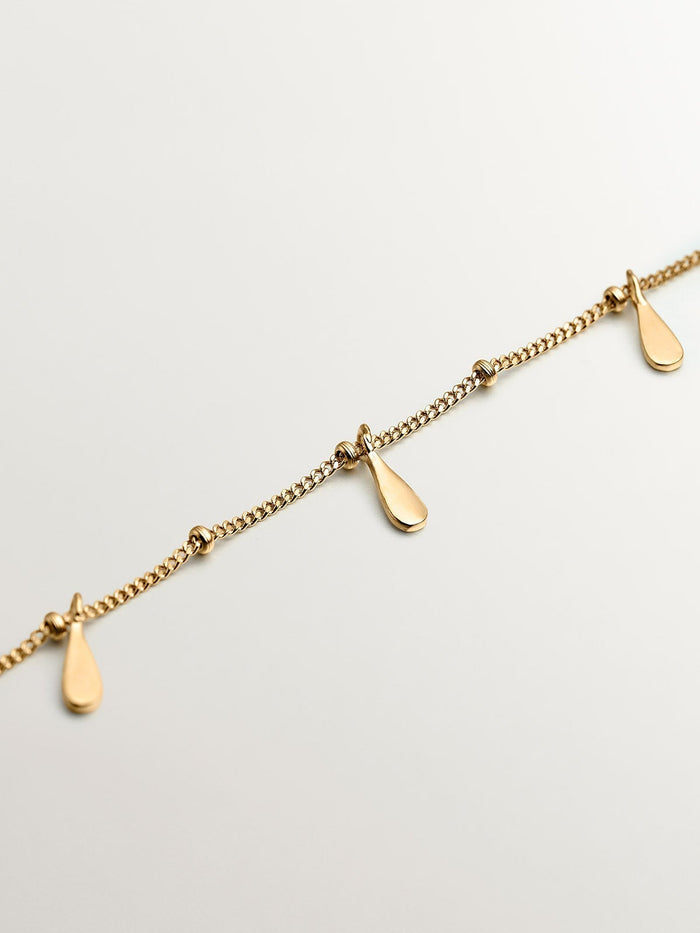 Collar de plata 925 bañada en oro amarillo de 18K con lágrimas