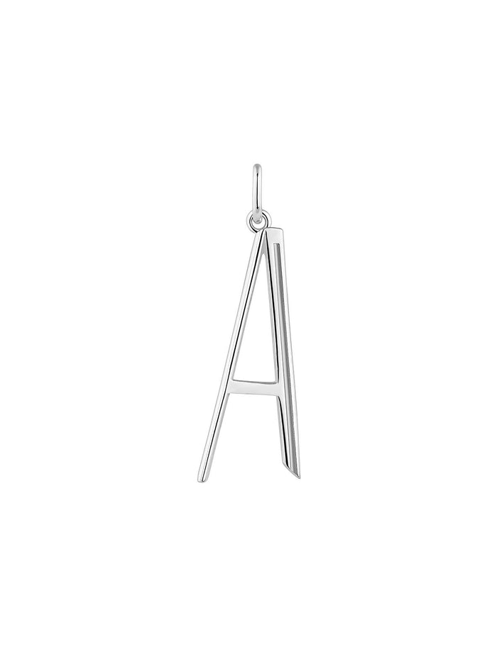 Charm letra A grande plata  