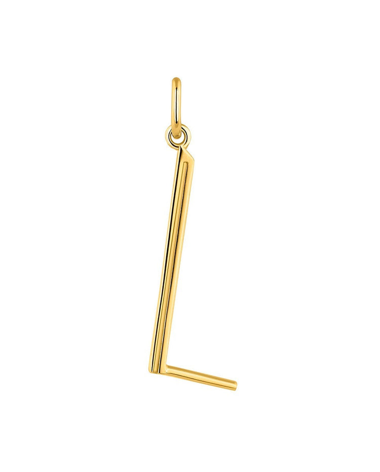 Charm de plata 925 bañada en oro amarillo de 18K con inicial L