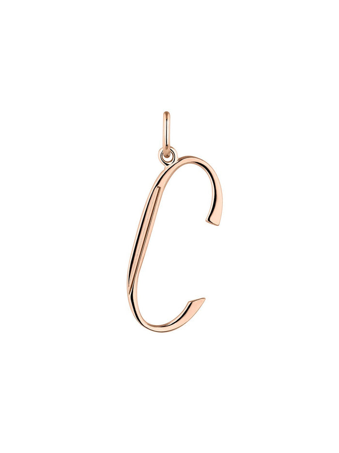 Charm de plata 925 bañada en oro rosa de 18K con inicial C