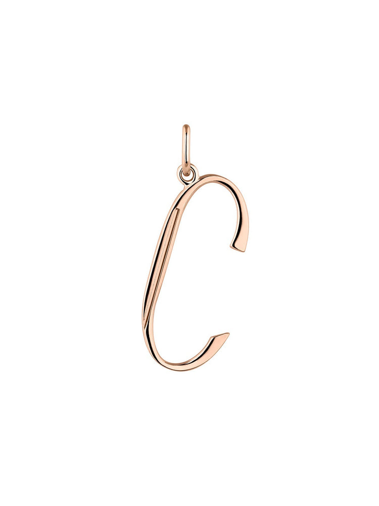 Charm de plata 925 bañada en oro rosa de 18K con inicial C
